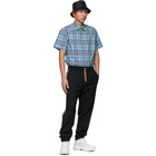 Burberry Blue Poplin Check Short Sleeve Shirt