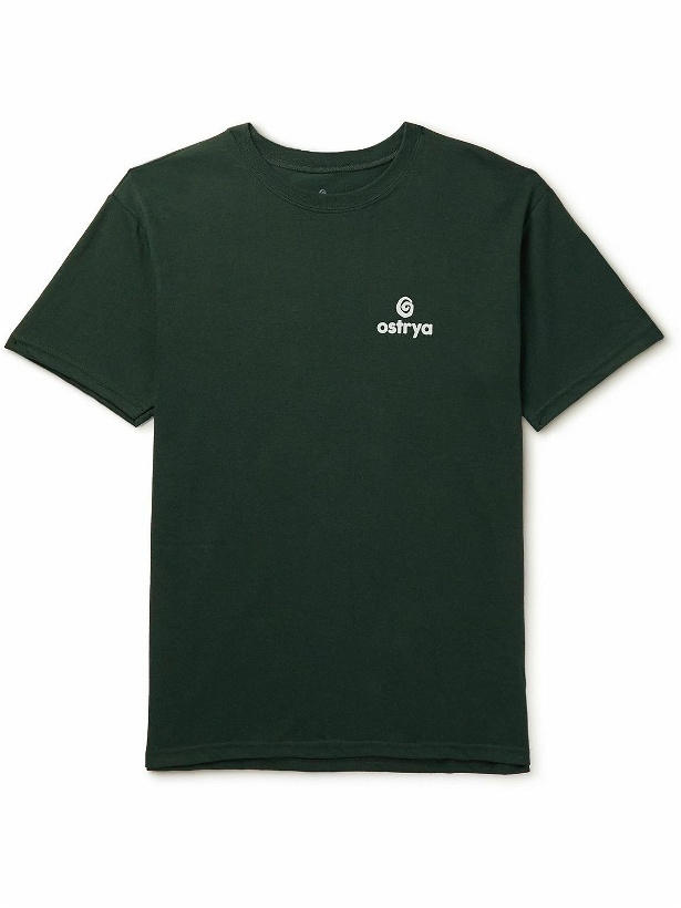 Photo: OSTRYA - Core Equi-Tee Logo-Print Cotton-Blend Jersey T-Shirt - Green