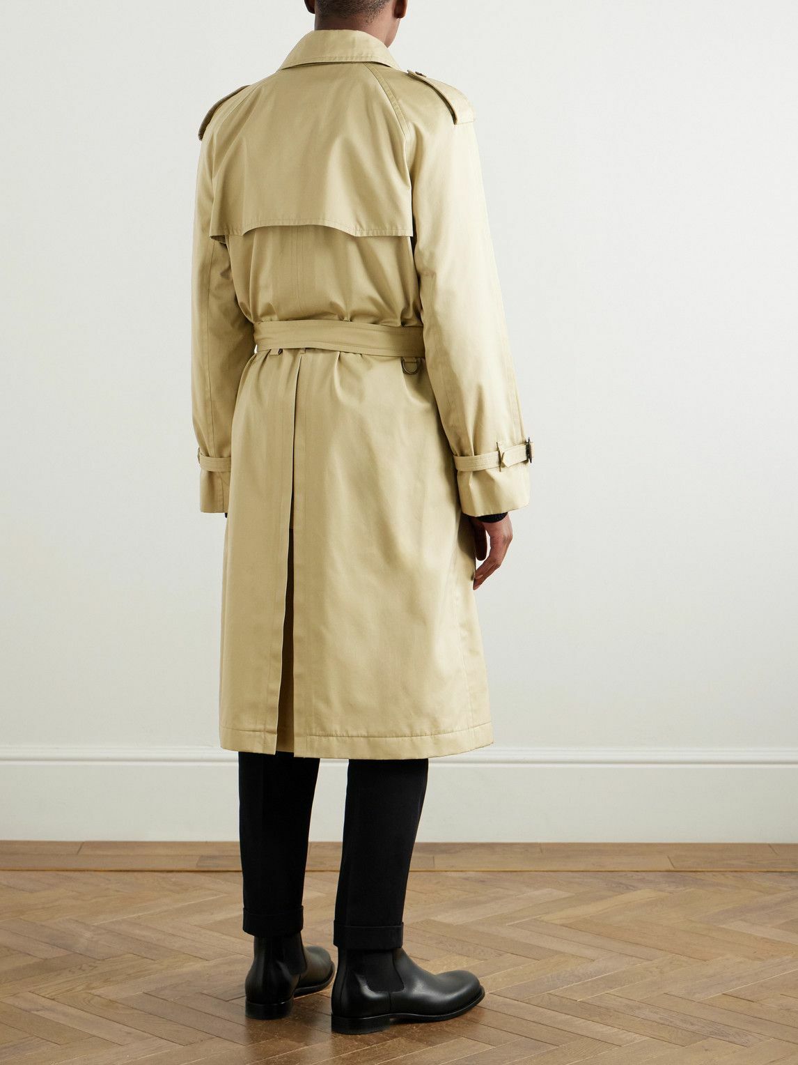 TOM FORD - Double-Breasted Cotton and Silk-Blend Trench Coat - Neutrals