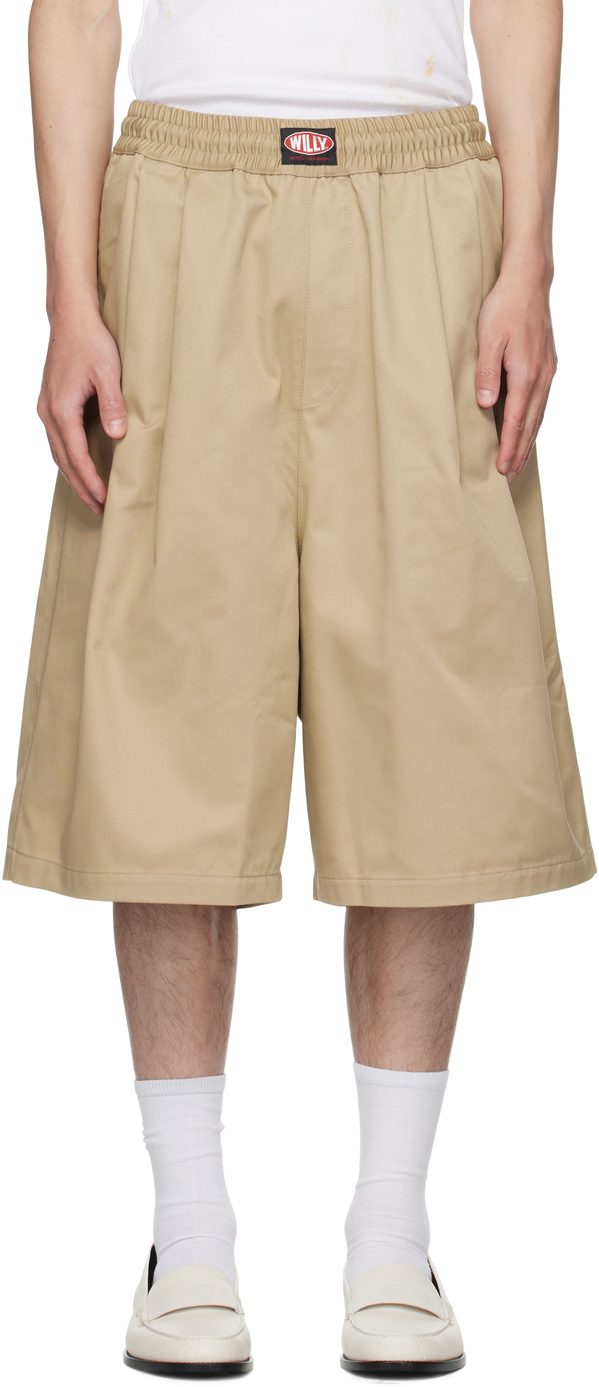 WILLY CHAVARRIA Beige Orale Elasticated Shorts