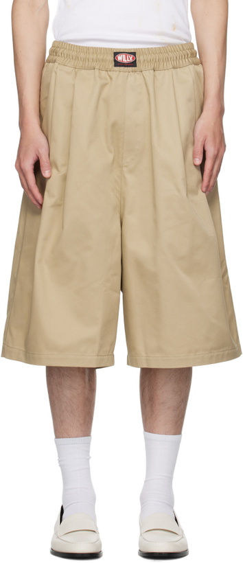 Photo: WILLY CHAVARRIA Beige Orale Elasticated Shorts