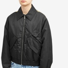 Versace Men's Technical Twill Bomber Jacket in Black Dark Olive Gold