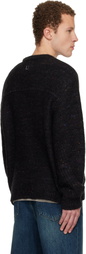 WOOYOUNGMI Black Stitch Line Round Neck Sweater