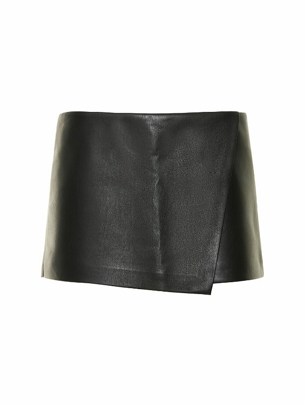 Photo: THE ANDAMANE Liza Low Rise Faux Leather Mini Skirt