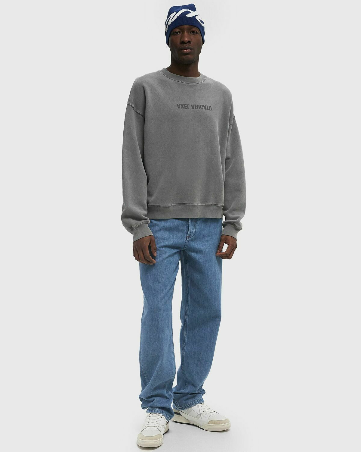 Axel Arigato Distort Washed Sweatshirt Grey Men Axel Arigato