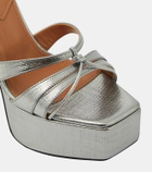 D'Accori Sienna metallic leather platform mules