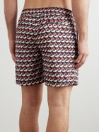 Richard James - Straight-Leg Mid-Length Printed Recycled Swim Shorts - Brown