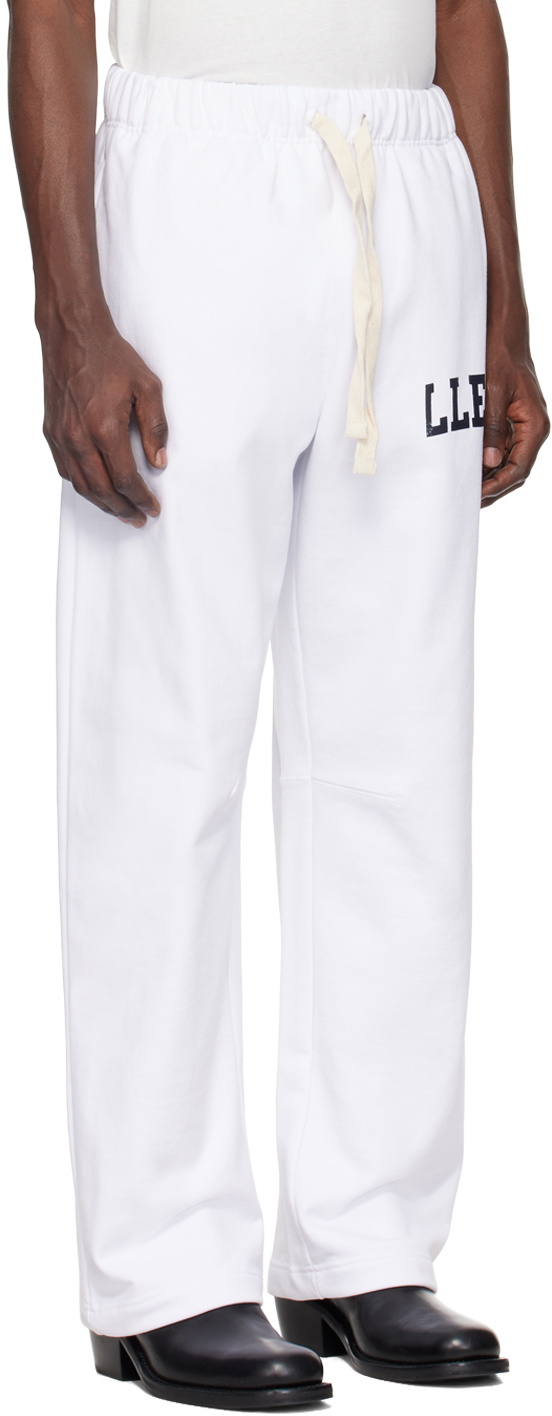 Recto White 'LLEGE' Sweatpants