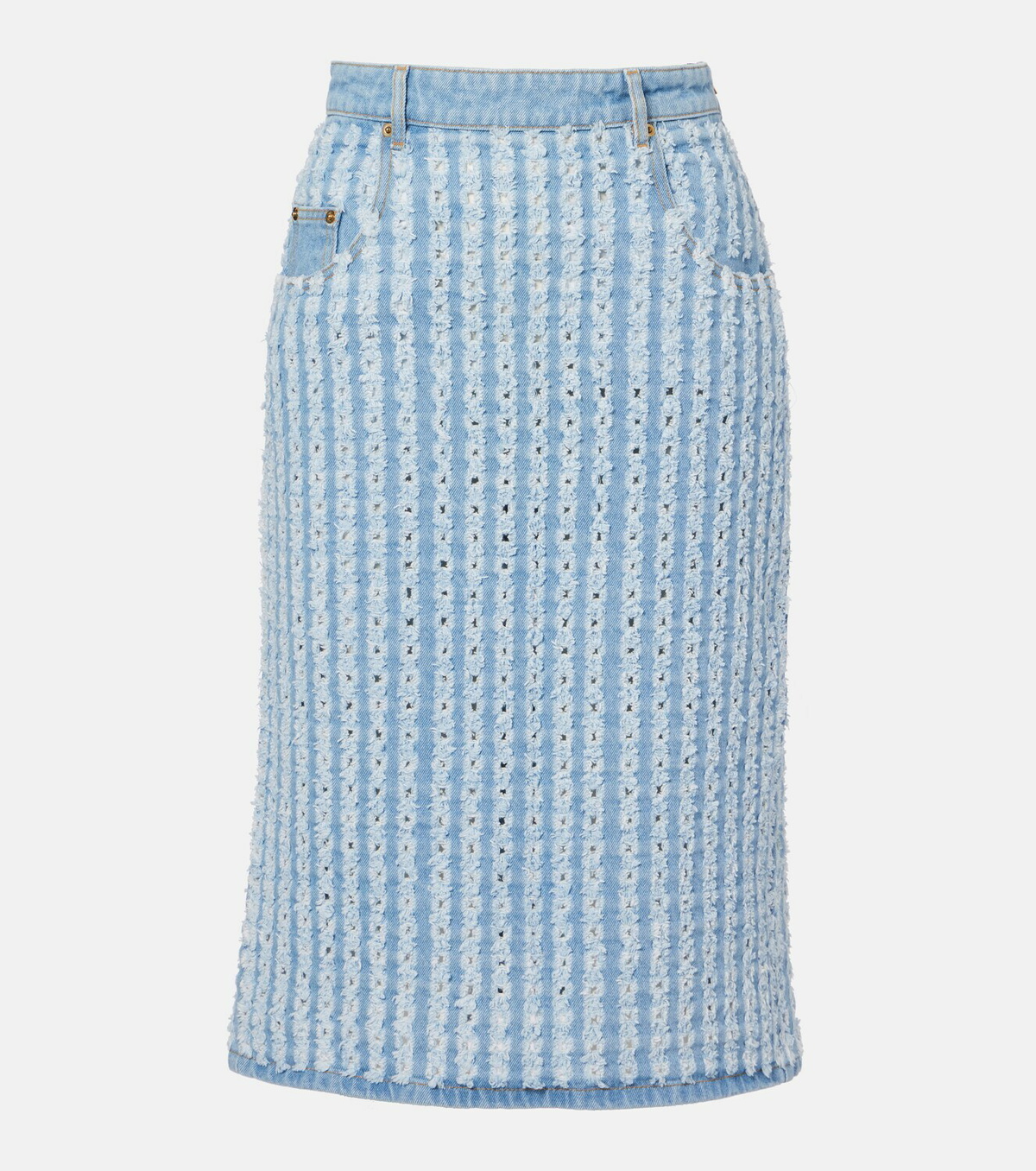 Nina Ricci Striped denim pencil skirt
