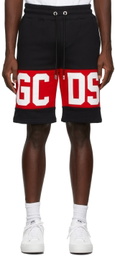 GCDS Black Logo Band Shorts