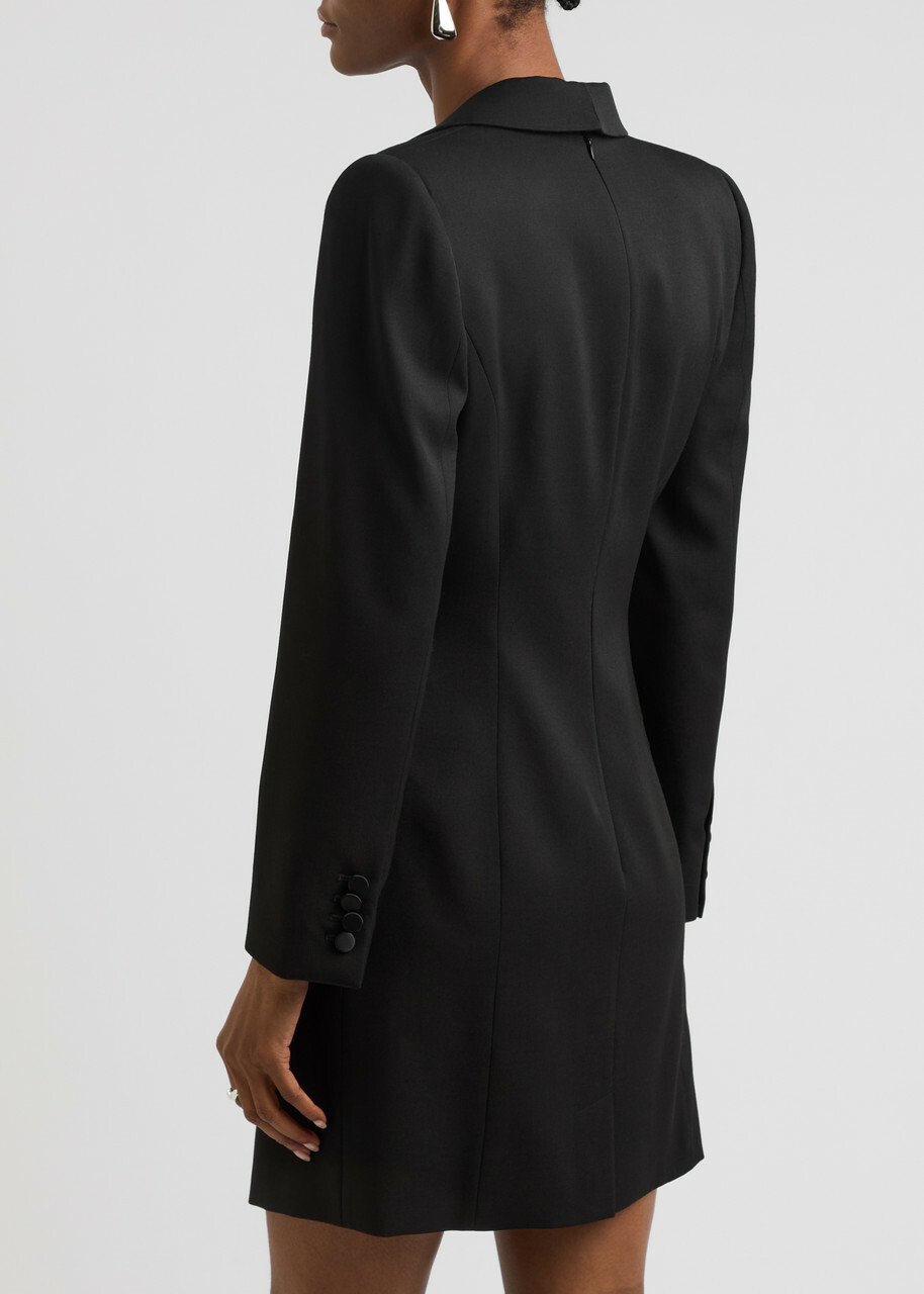 Alexander Mcqueen Blazer Wool Mini Dress Black Alexander McQueen