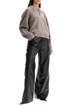 LOULOU STUDIO high-waisted wide-leg black leather pants Black