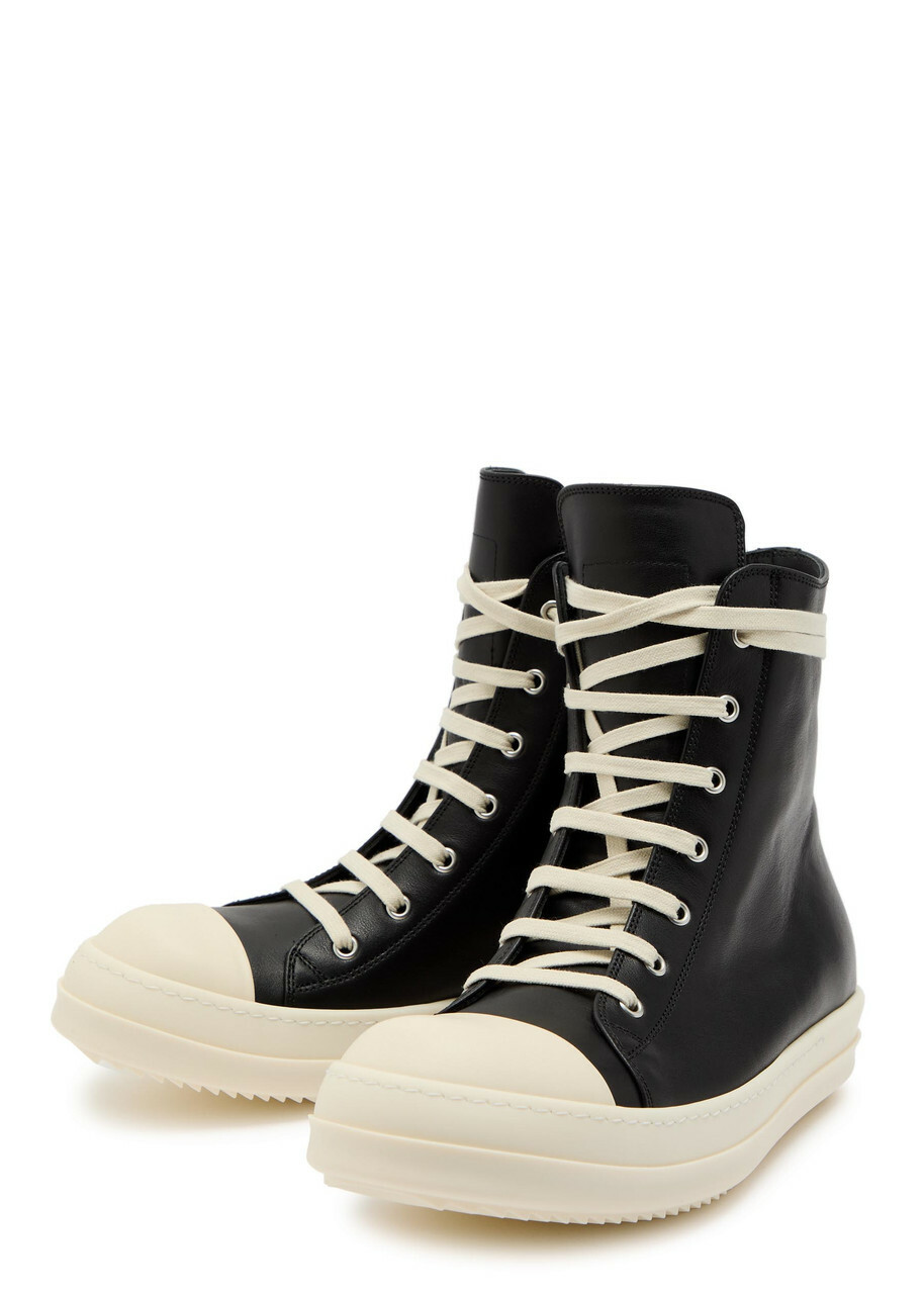 Rick Owens Leather Sneakers Black