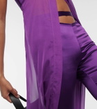 Didu Silk satin split-hem pants