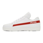 Prada White Red Band Sneakers