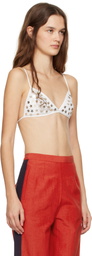 Bode Off-White Sequin Spangled Bra
