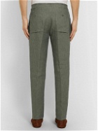 Loro Piana - Slim-Fit Linen Drawstring Trousers - Green