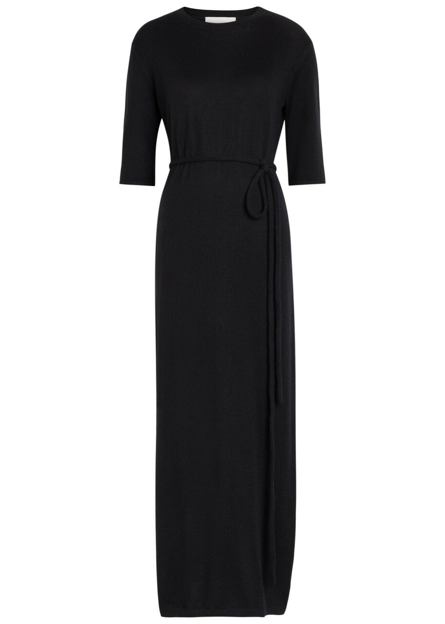 Lisa Yang Tilde Belted Cashmere Maxi Dress Black