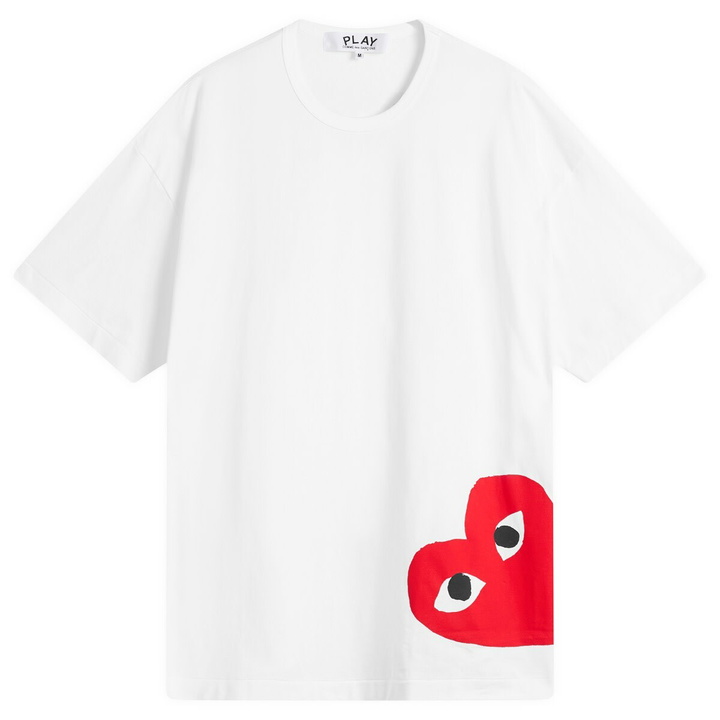 Photo: Comme des Garçons Play U T-SHIRT LOGO PRINT KNIT in White