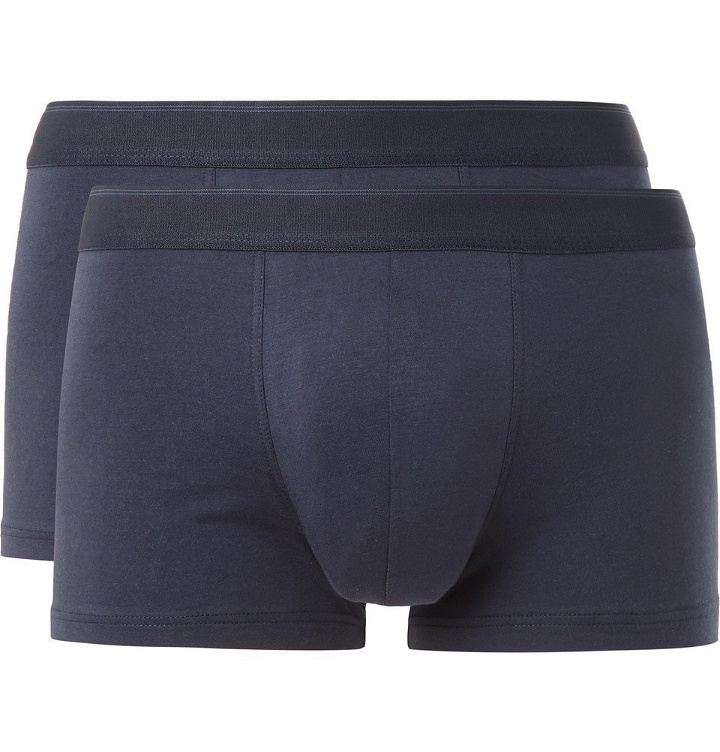 Photo: Sunspel - Two-Pack Stretch-Cotton Boxer Briefs - Navy