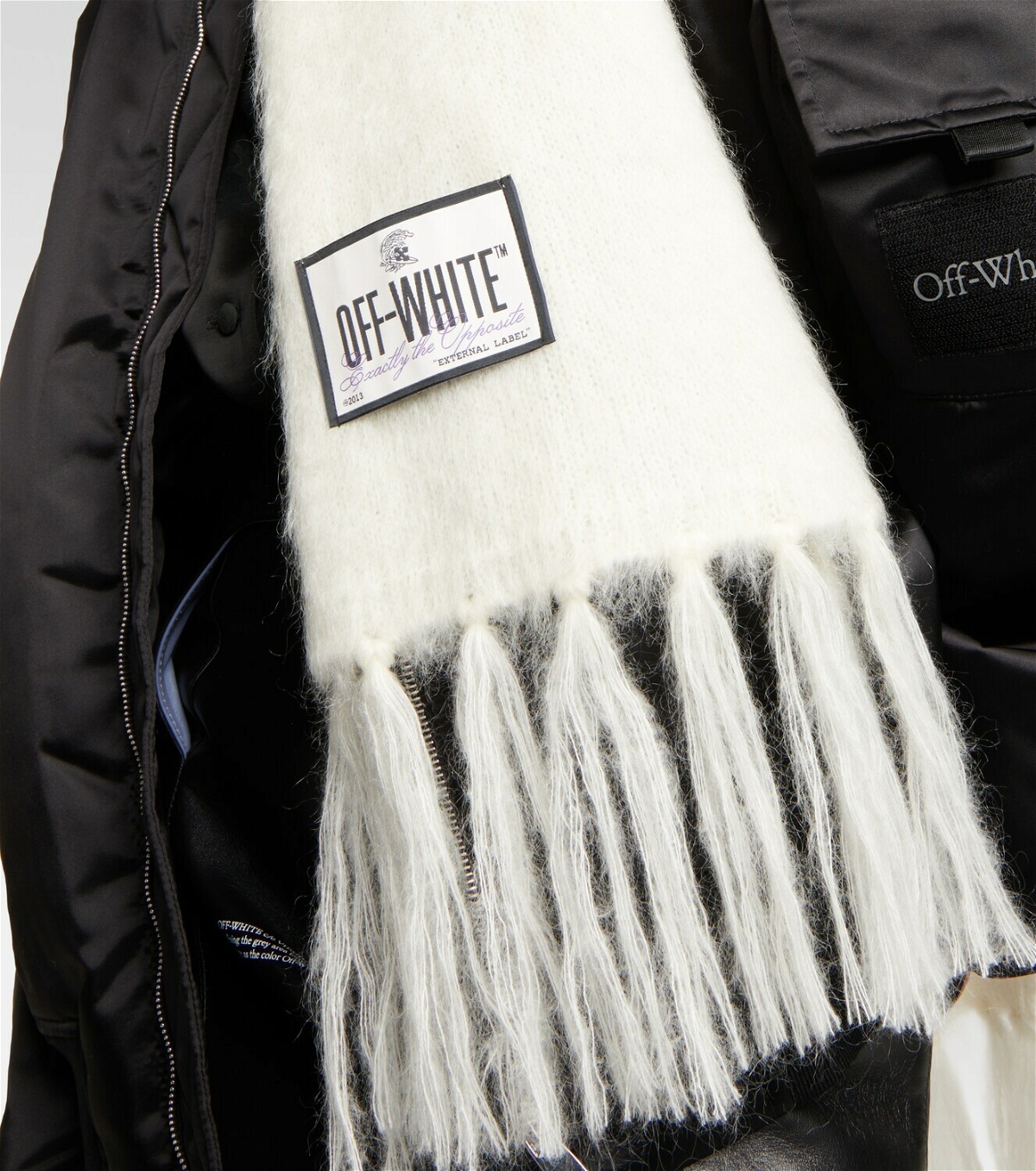 Off-White - Label mohair-blend scarf Off-White