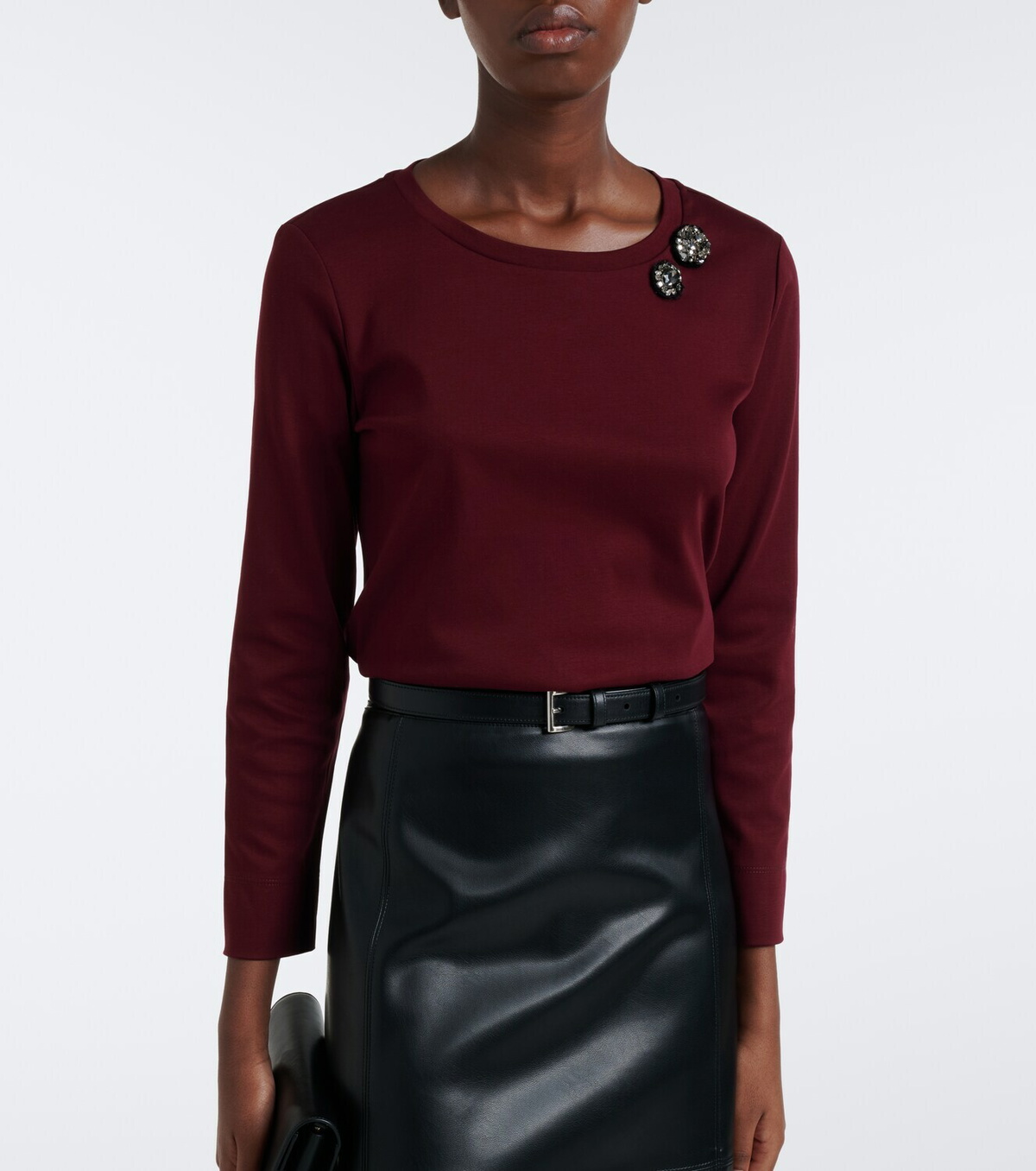 'S Max Mara Embellished cotton-jersey T-shirt