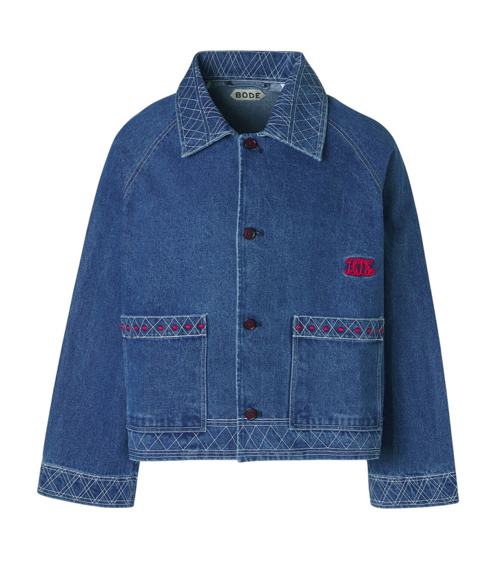 Photo: Bode Embroidered wool and cotton denim jacket