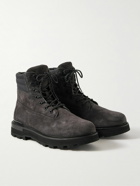 Moncler - Peka Trek Nylon-Trimmed Suede Hiking Boots - Gray