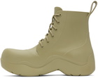 Bottega Veneta Khaki Puddle Lace-Up Boots