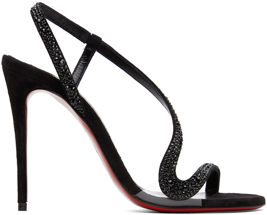 Christian Louboutin Black Rosalie Strass 100 Heeled Sandals