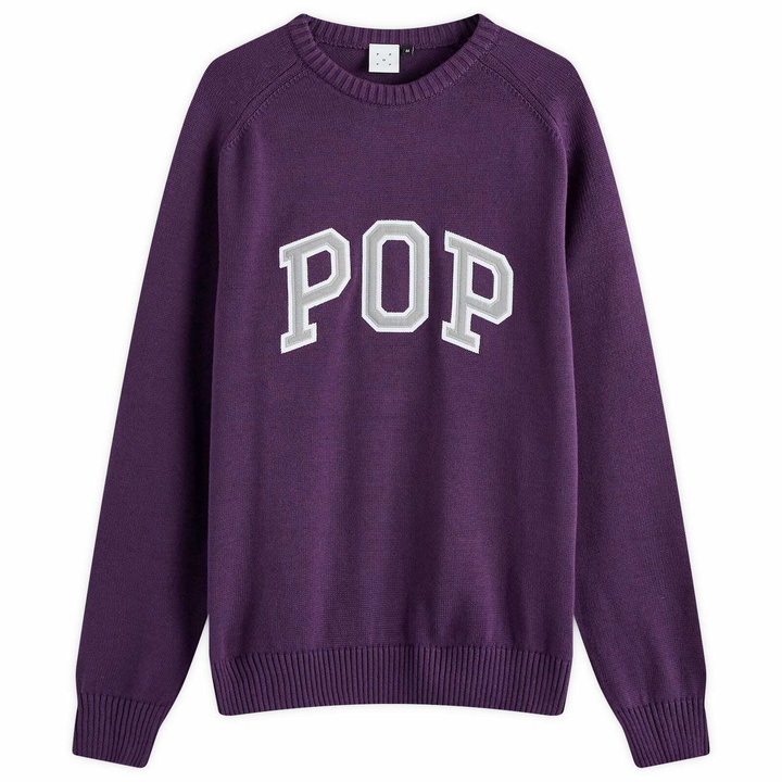 Photo: Pop Trading Company Men's Arch Logo Crew Knit in Mysterioso