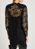 Chloe Floral-lace Mini Dress Black