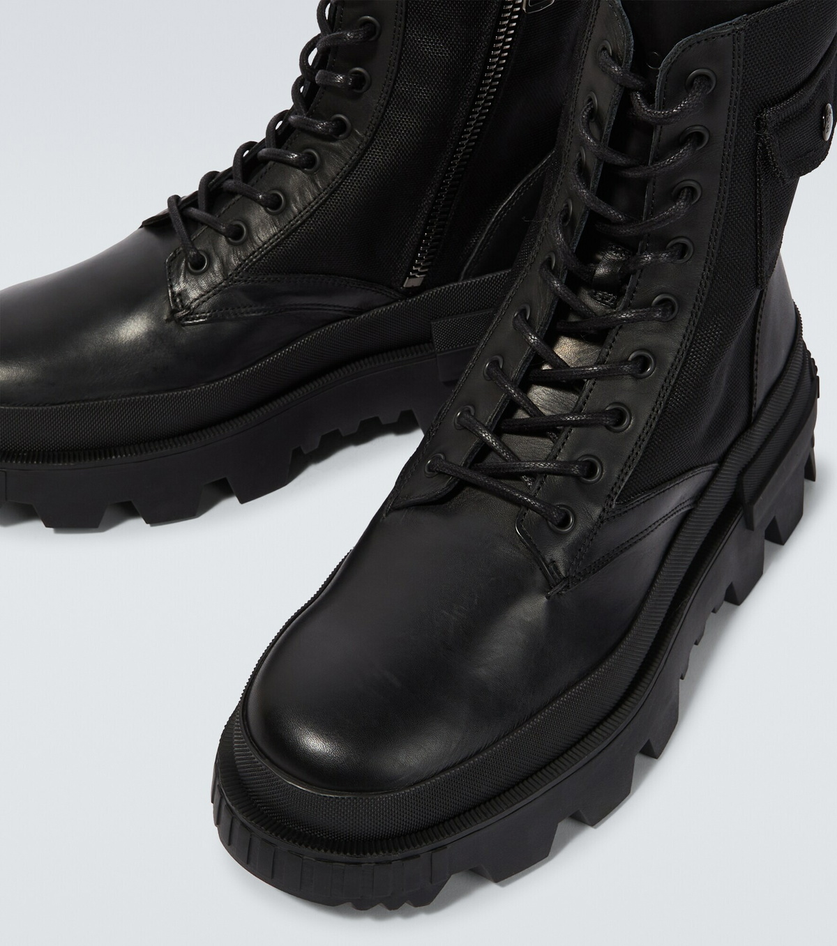 Moncler - Konture Pocket leather lace-up boots Moncler