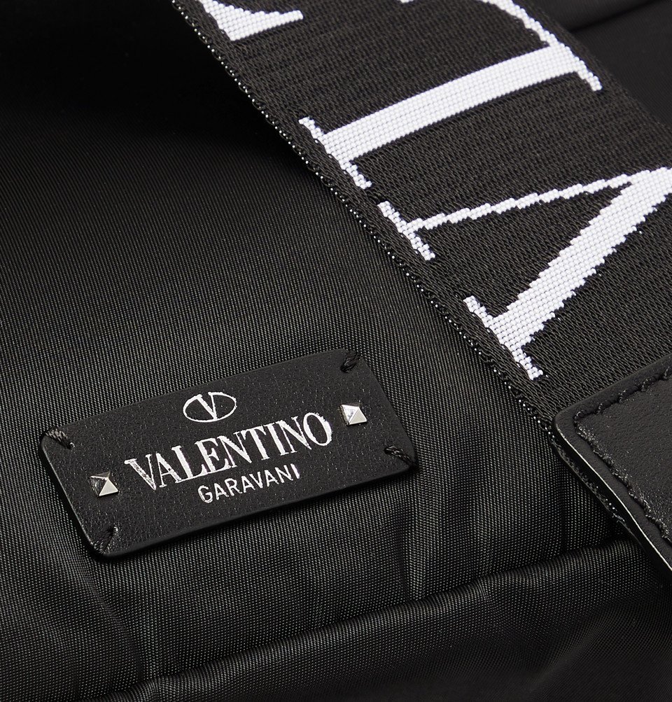 Valentino - Valentino Garavani Logo-Jacquard Webbing and Leather-Trimmed  Nylon Backpack - Men - Black Valentino Garavani