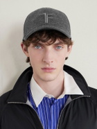 TOM FORD - Leather-Trimmed Logo-Embroidered Cashmere Baseball Cap - Gray