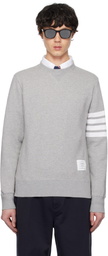 Thom Browne Gray Classic Loopback 4-Bar Sweatshirt