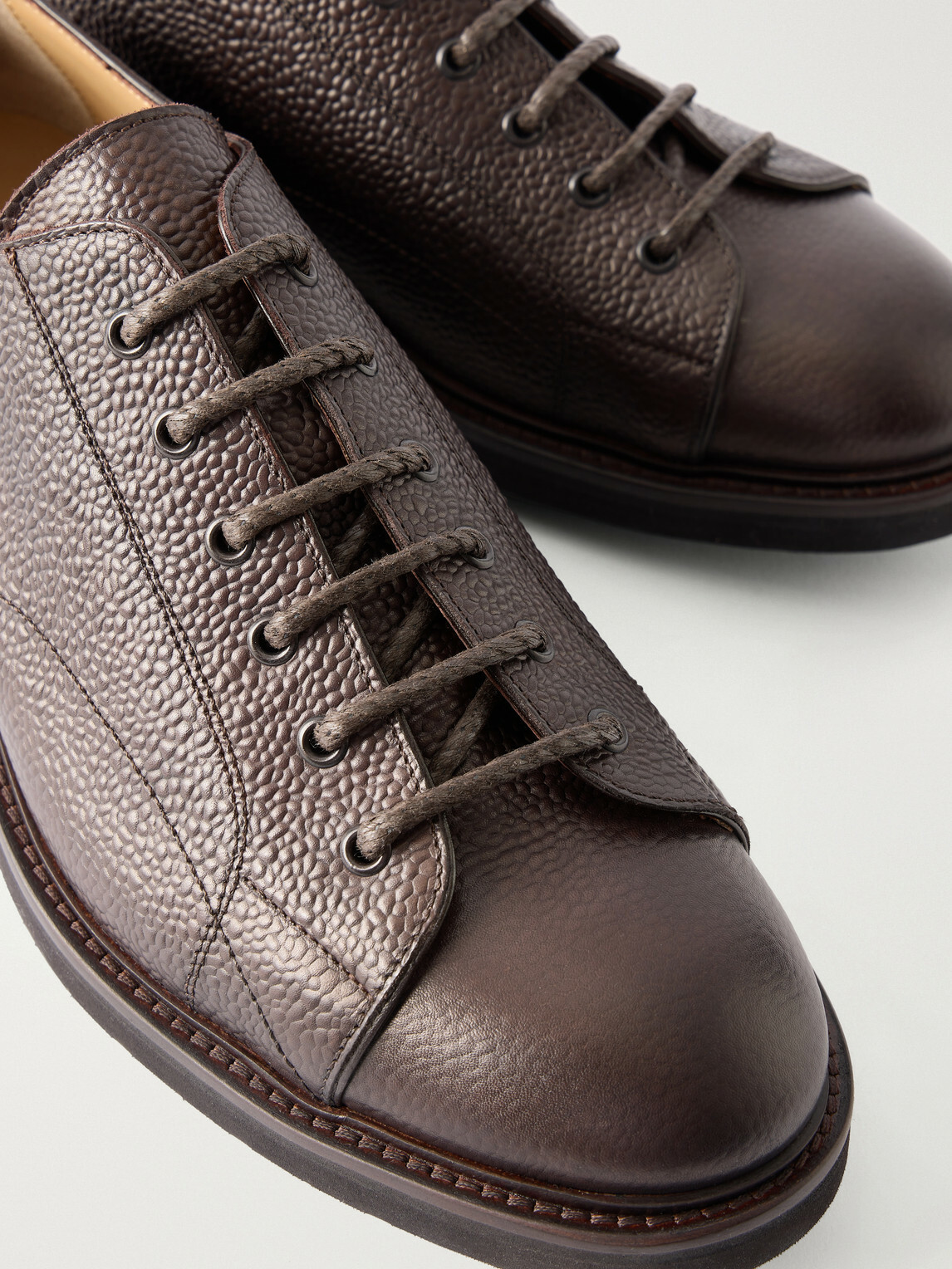 Mr P. - Full-Grain Leather Derby Shoes - Brown
