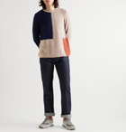 Folk - Fracture Panelled Knitted Sweater - Gray