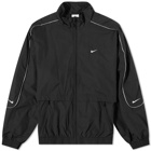 Nike Men's Solo Swoosh Woven Track Jacket in Black/White