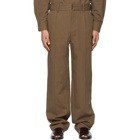 Lemaire Brown Military Chino Trousers