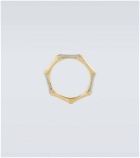 Rainbow K Bamboo 14kt gold ring with diamonds