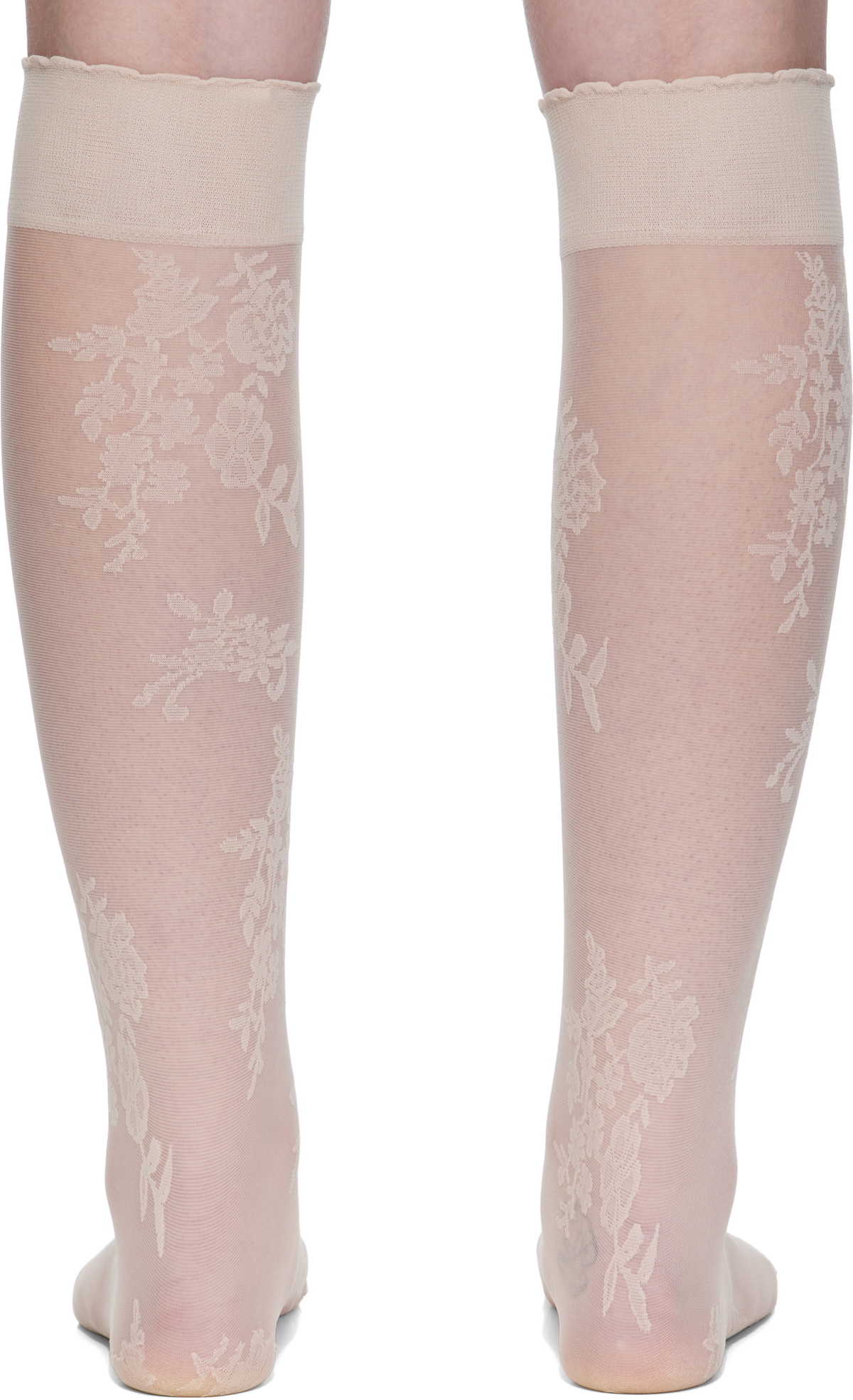 Valentino Beige Floral Socks