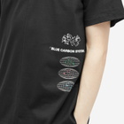 Space Available Men's Blue Carbon Systems Infographic T-Shirt in Black