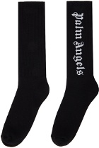 Palm Angels Black Classic Logo Socks