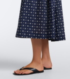 Dôen Quinn printed cotton poplin midi dress