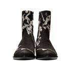 Haider Ackermann Black Silk Embroidered Leonotis Boots