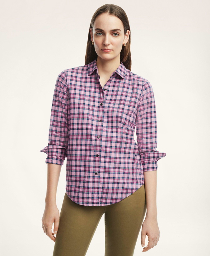 Photo: Brooks Brothers Women's Classic Fit Cotton-Wool Flannel Shirt | Light Purple