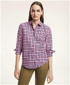 Brooks Brothers Women's Classic Fit Cotton-Wool Flannel Shirt | Light Purple