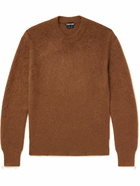 TOM FORD - Slim-Fit Brushed Wool, Silk and Mohair-Blend Sweater - Brown