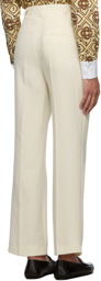 Casablanca Off-White Merino Wool Pleated Trousers